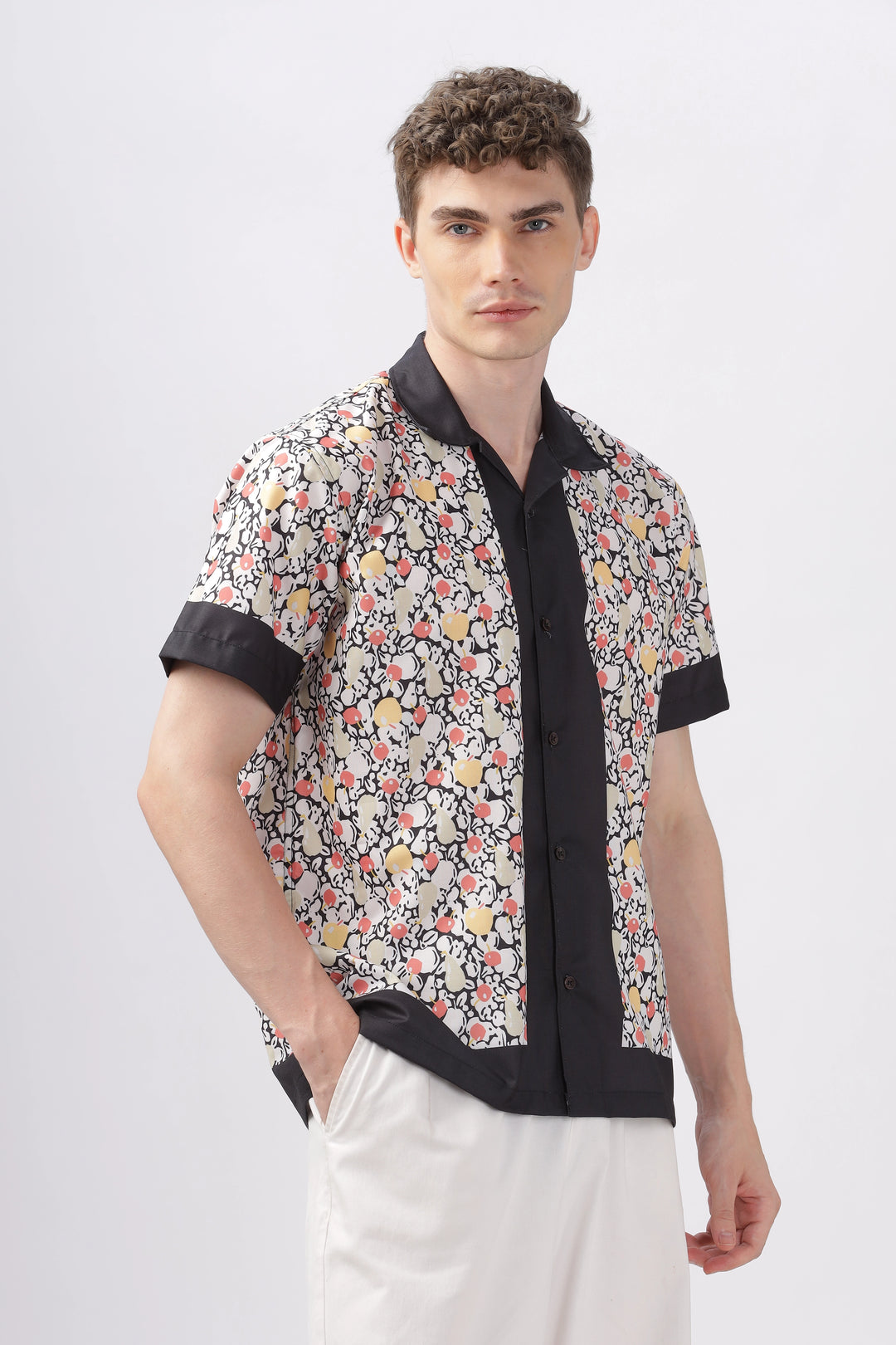 Pomme fruit printed half sleeve shirt