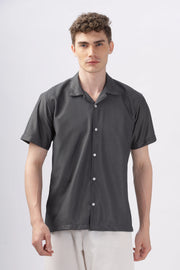 grey textured turkish weave half sleeve shirt