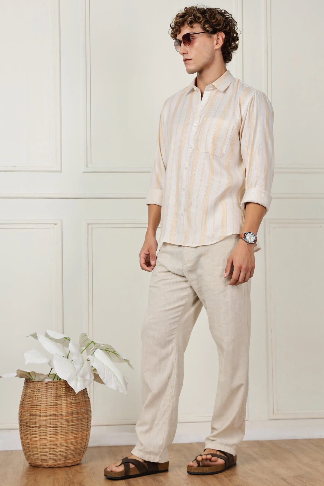 printed full sleeve linen shirt