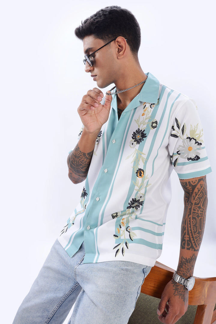 Didcot floral printed camp collar short sleeve shirt