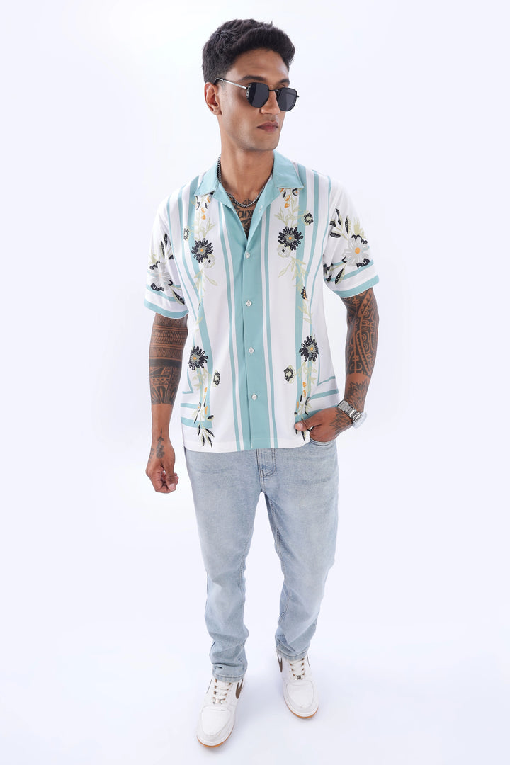 Didcot floral printed camp collar short sleeve shirt