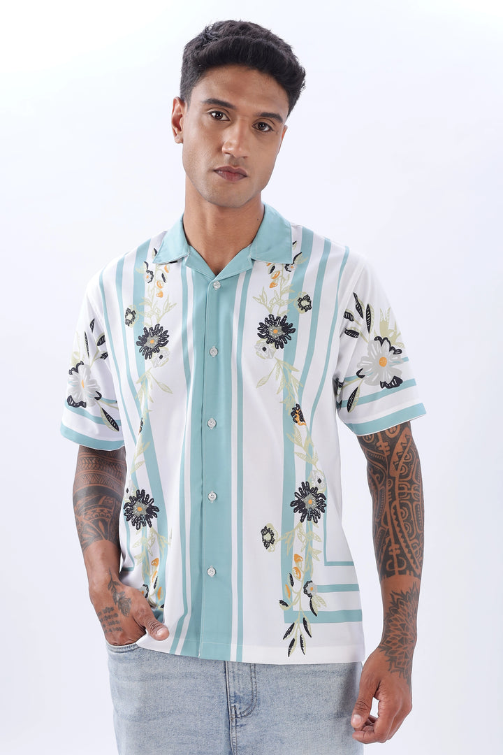 Didcot floral printed camp collar short sleeve shirt