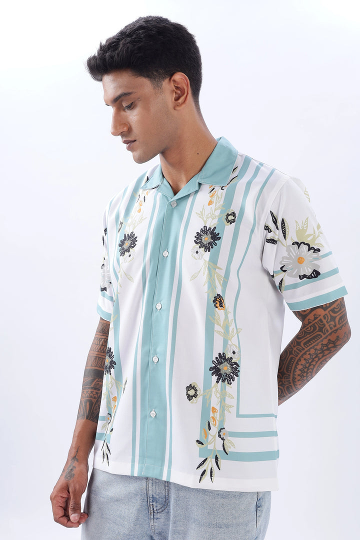 Didcot floral printed camp collar short sleeve shirt