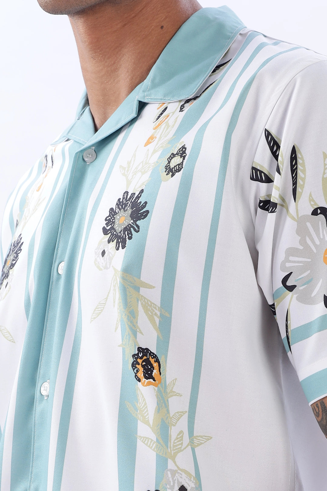 Didcot floral printed camp collar short sleeve shirt