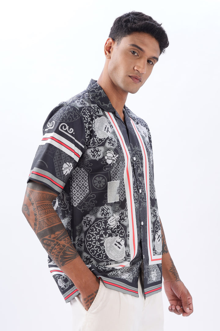 Imperial Locks printed camp collar shirt