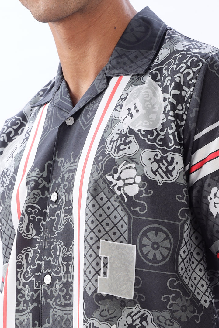 Imperial Locks printed camp collar shirt