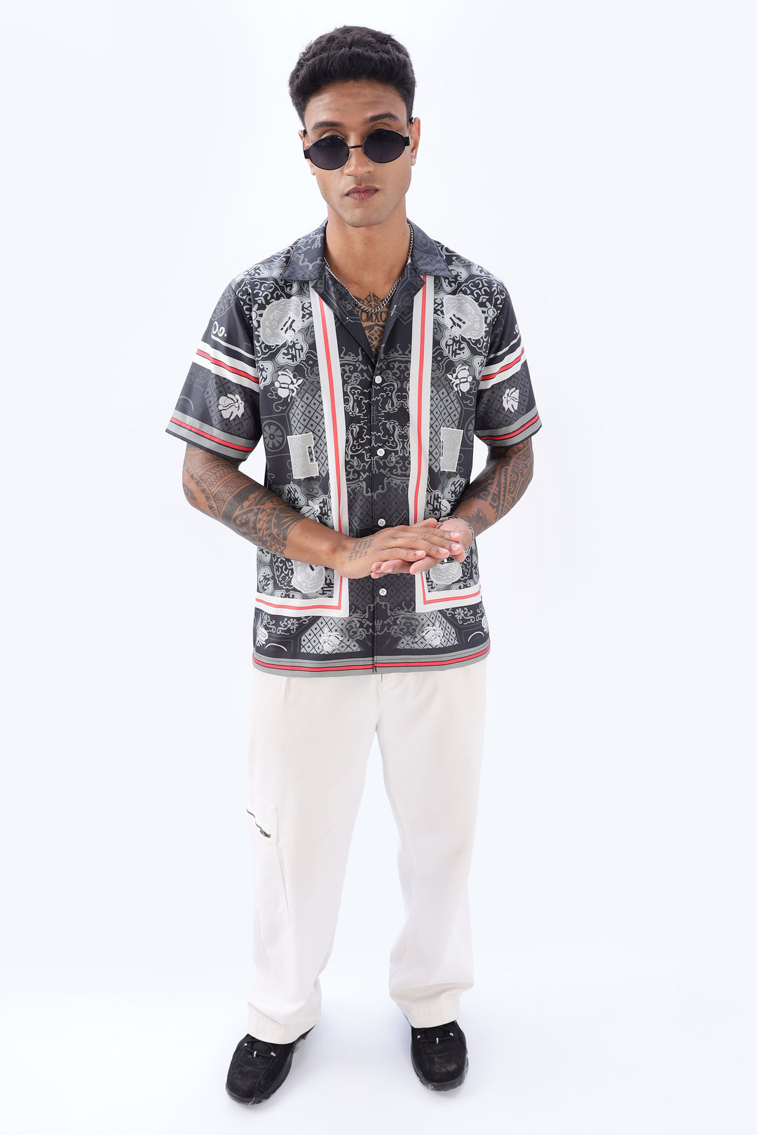 Imperial Locks printed camp collar shirt