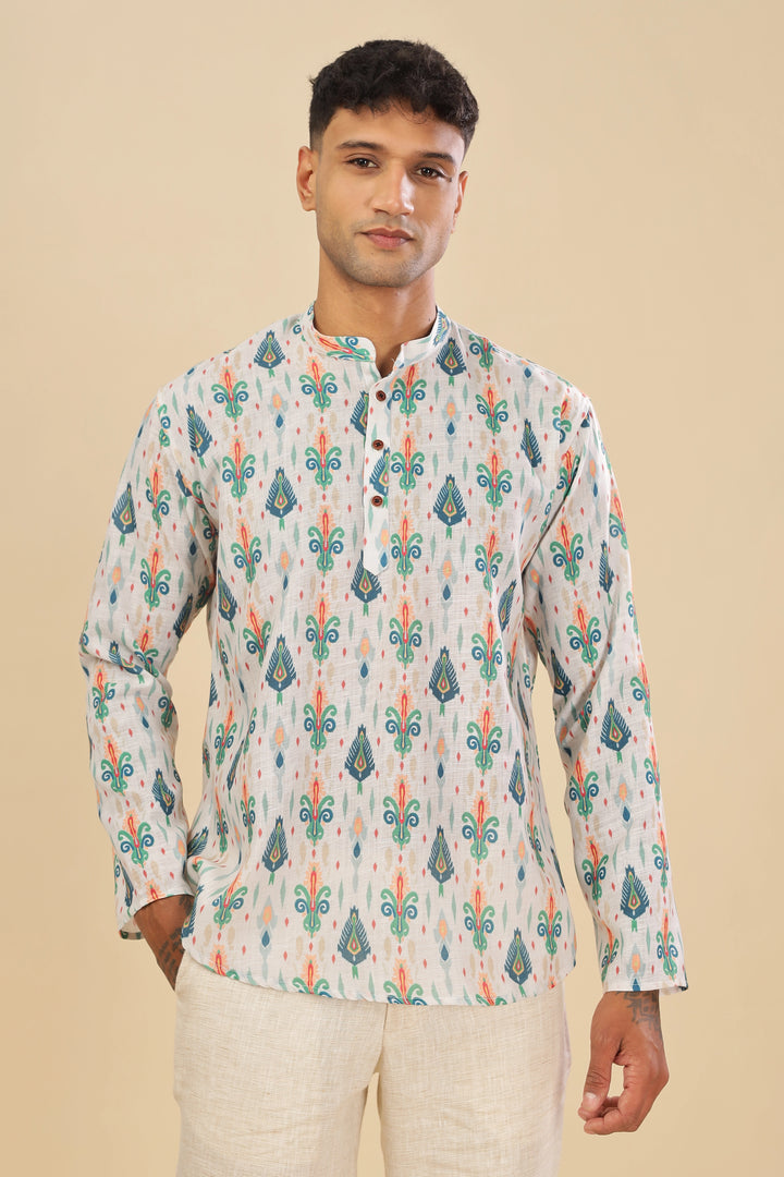 cream short kurta