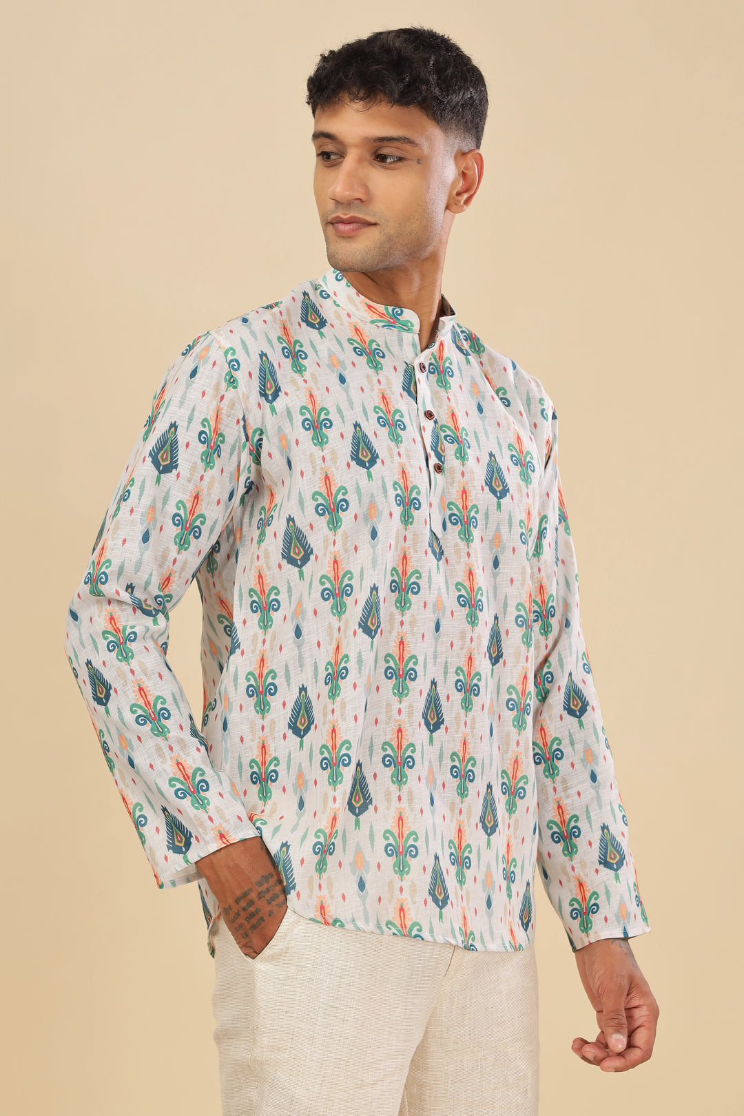 cream kurta