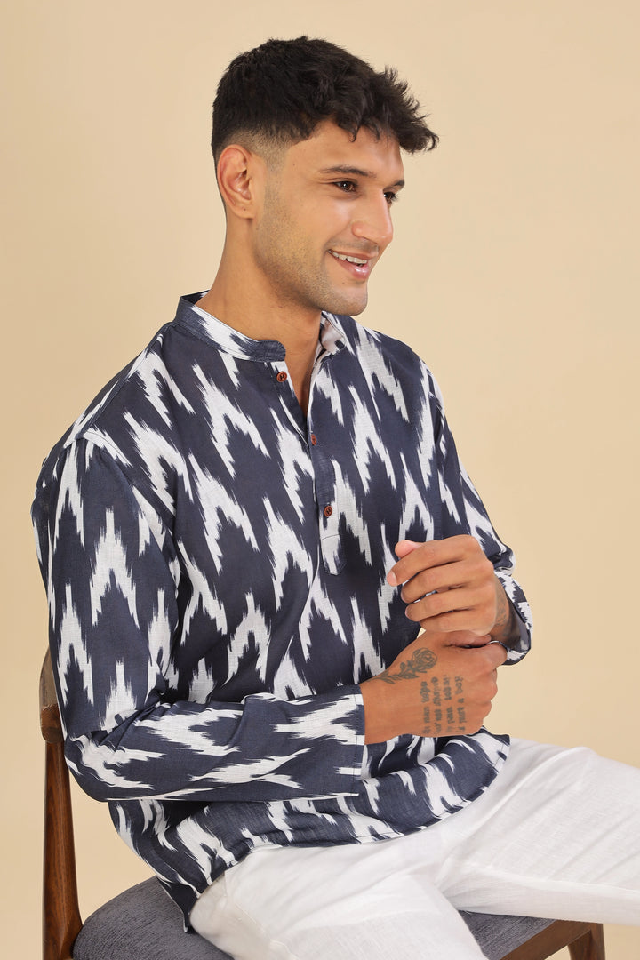  linen short kurta