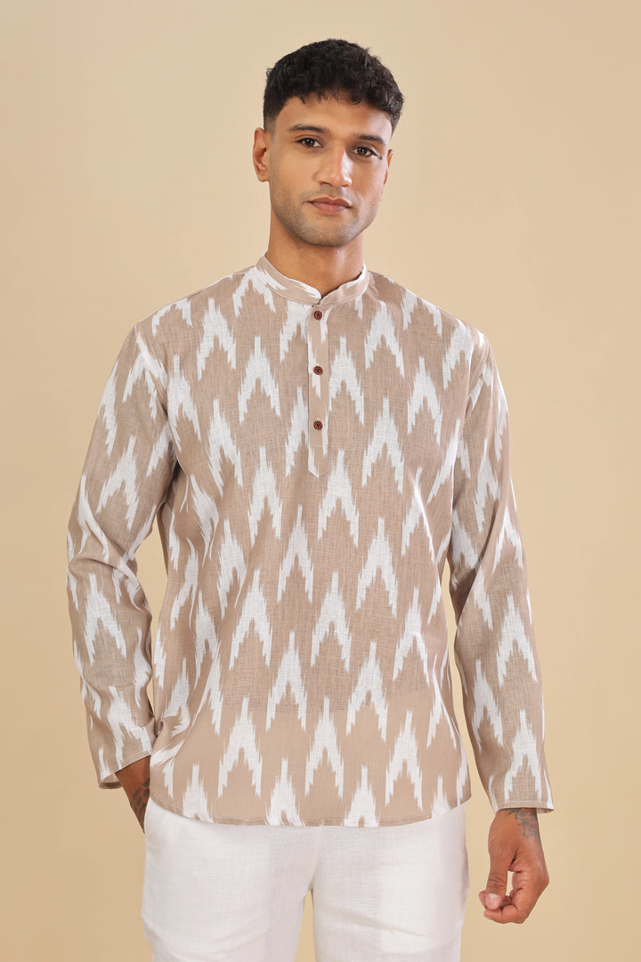  printed linen short kurta