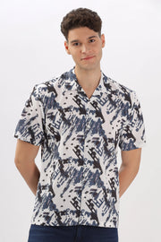 abstract printed popcorn shirt