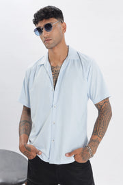 Skyblue textured half sleeve shirt