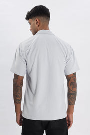 Lightgrey textured half sleeve shirt