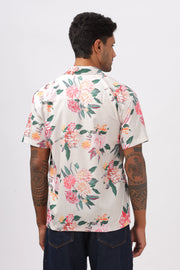 Cream Flower Printed Shirt