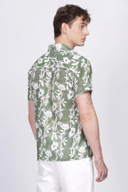 Mehendi floral printed linen shirt for men