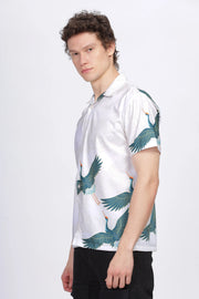 Bird printed short sleeve shirt for men