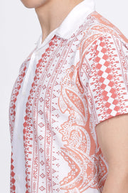 White boder bandana printed half sleeve shirt