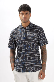 Black abstract printed shirt