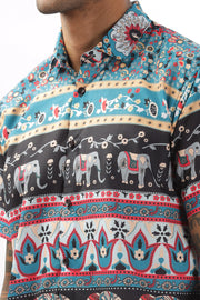 Ethnic tribal elephant printed shirt