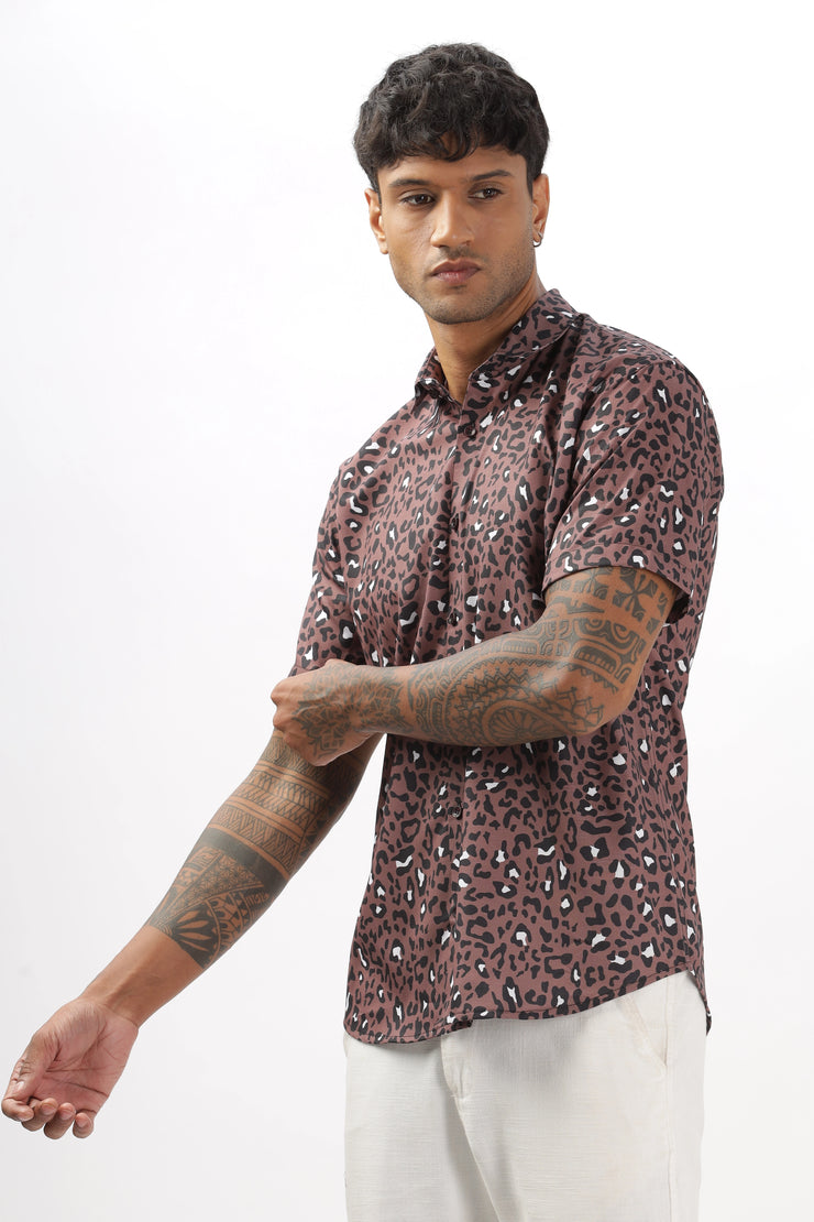 Brown half sleeve shirt