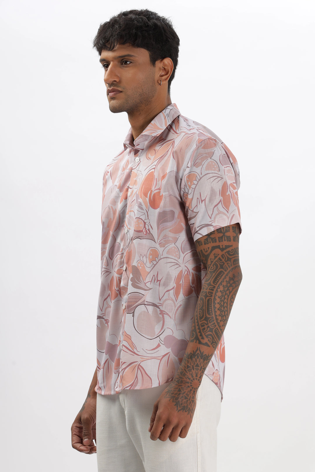 Pink bloom printed shirt