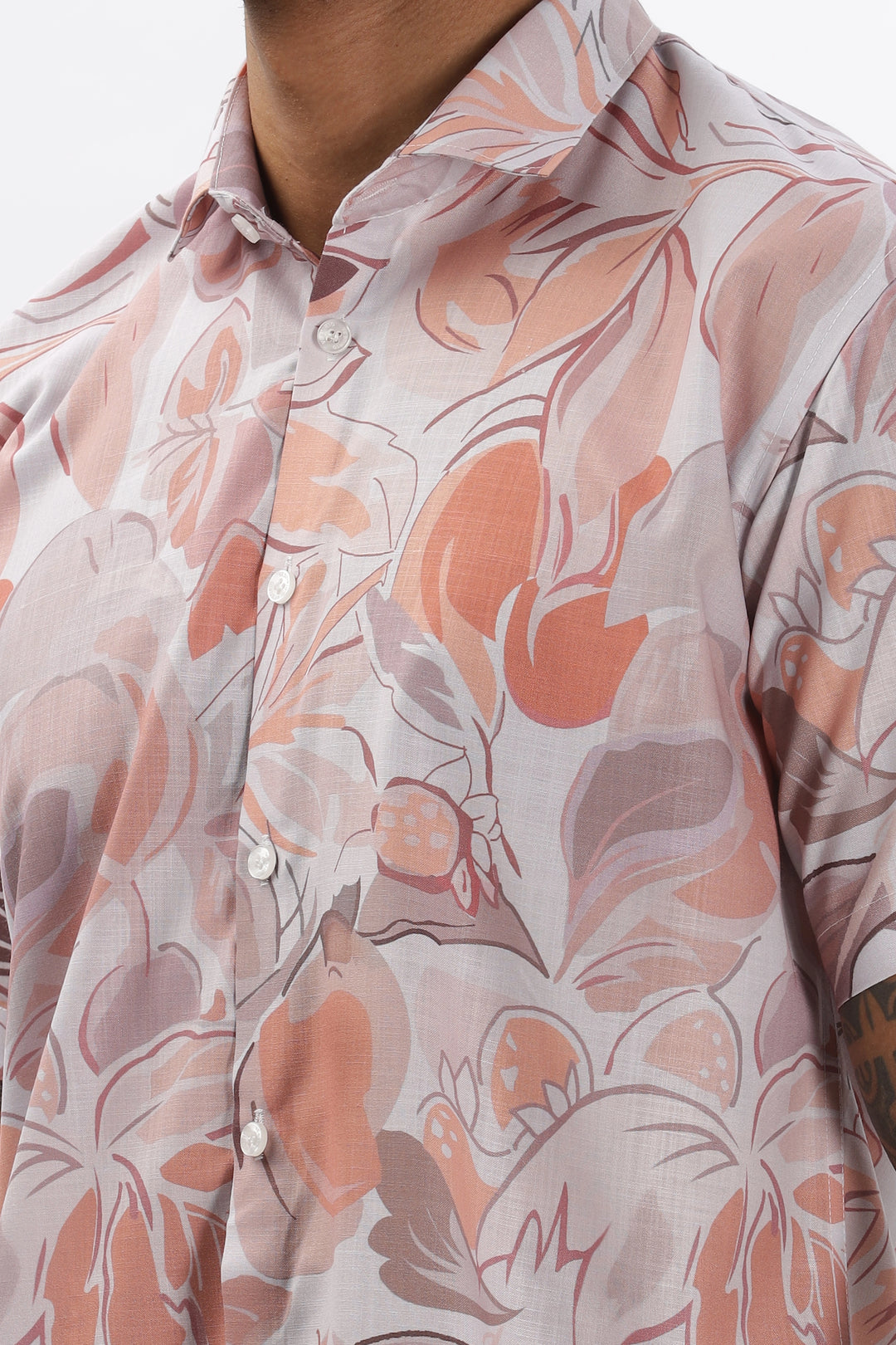 Pink bloom printed shirt