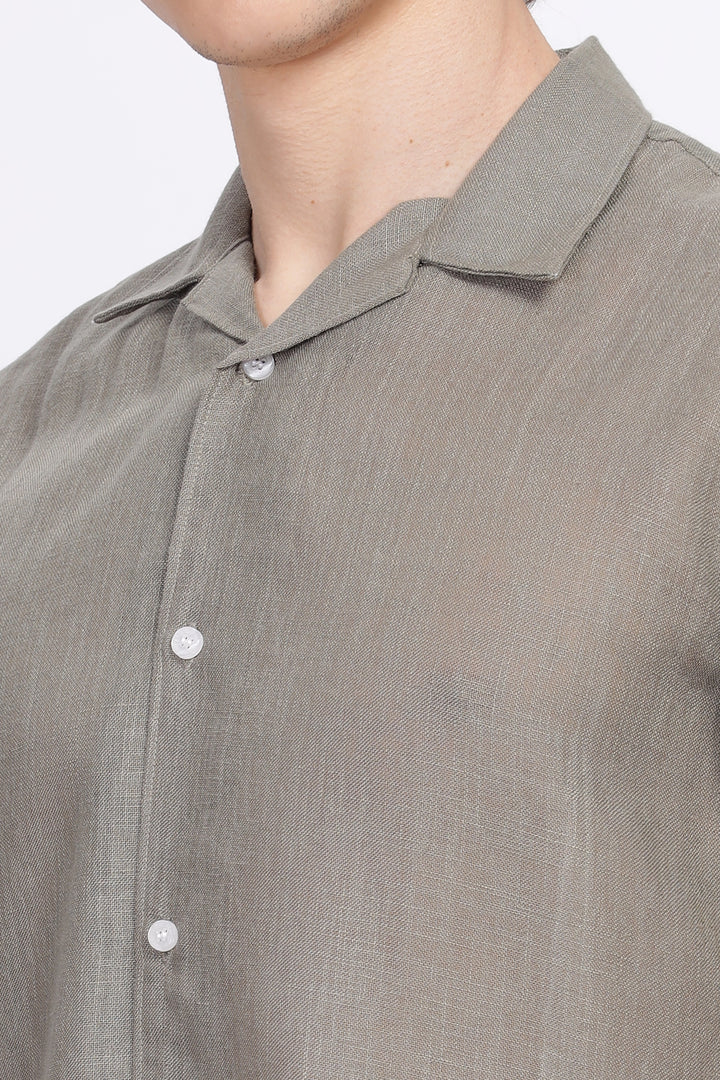 Sage half sleeve linen shirt for men