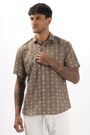 Dusty brown printed shirt