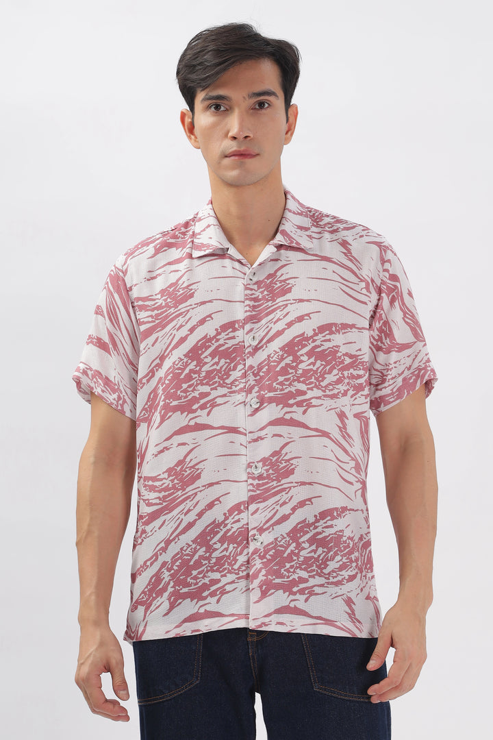 Maroon-Textured island shirt