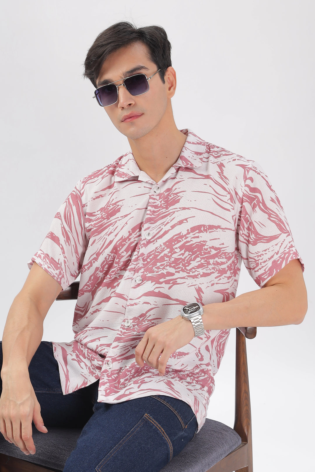 Maroon-Textured island shirt