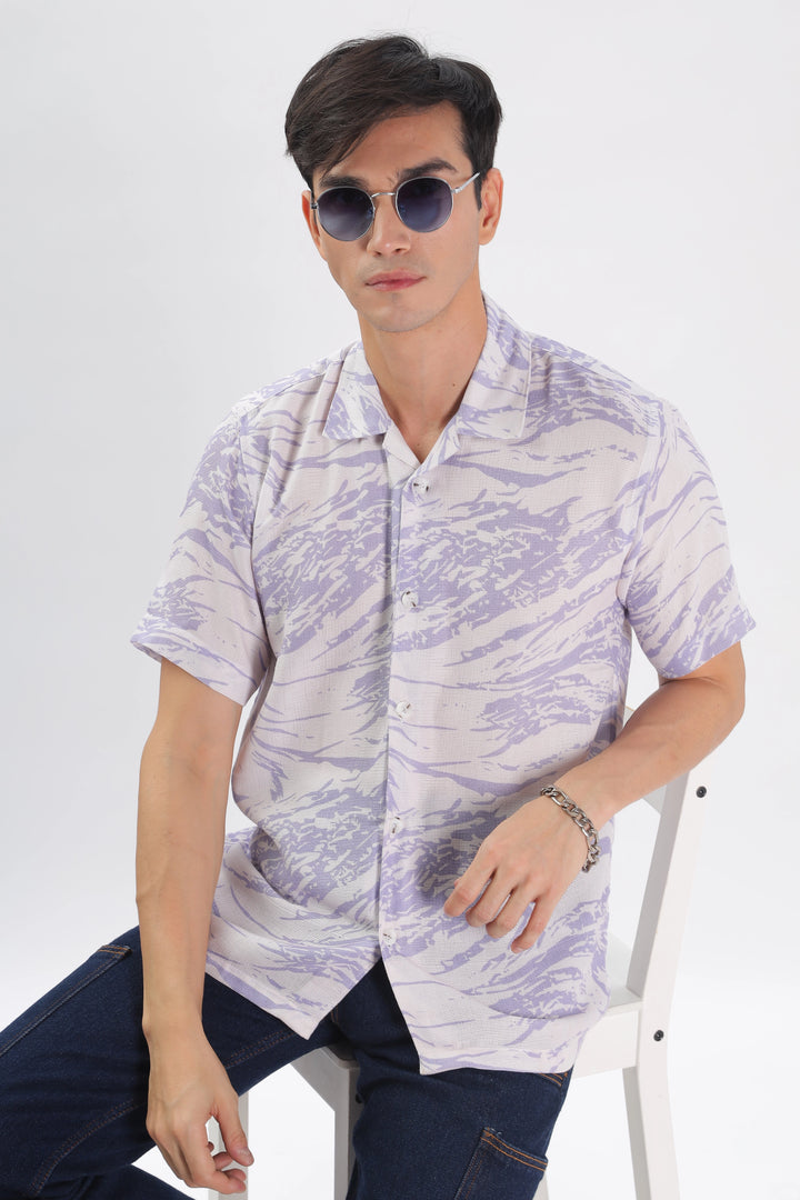 Blue-Textured island shirt