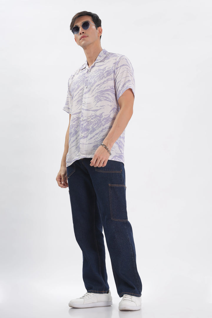 Blue-Textured island shirt