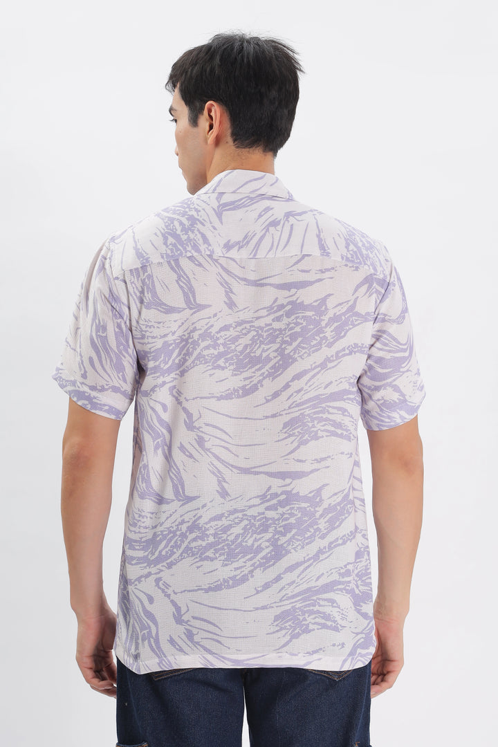 Blue-Textured island shirt