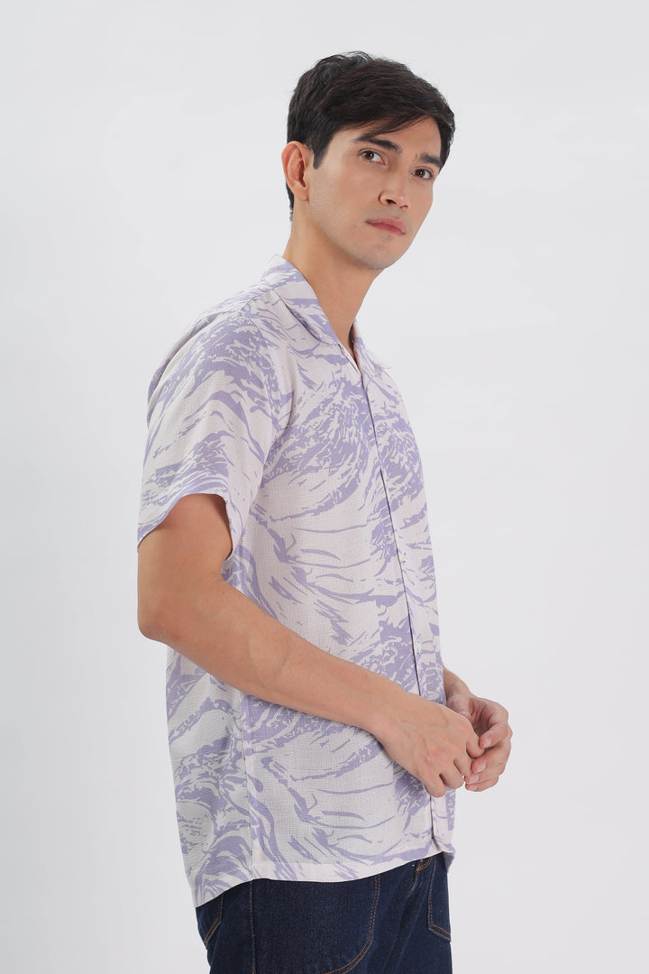 Blue-Textured island shirt