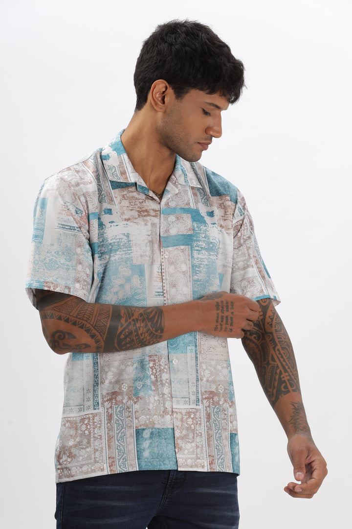 Bluish abstract printed shirt