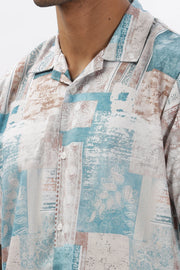 bluish abstract printed shirt