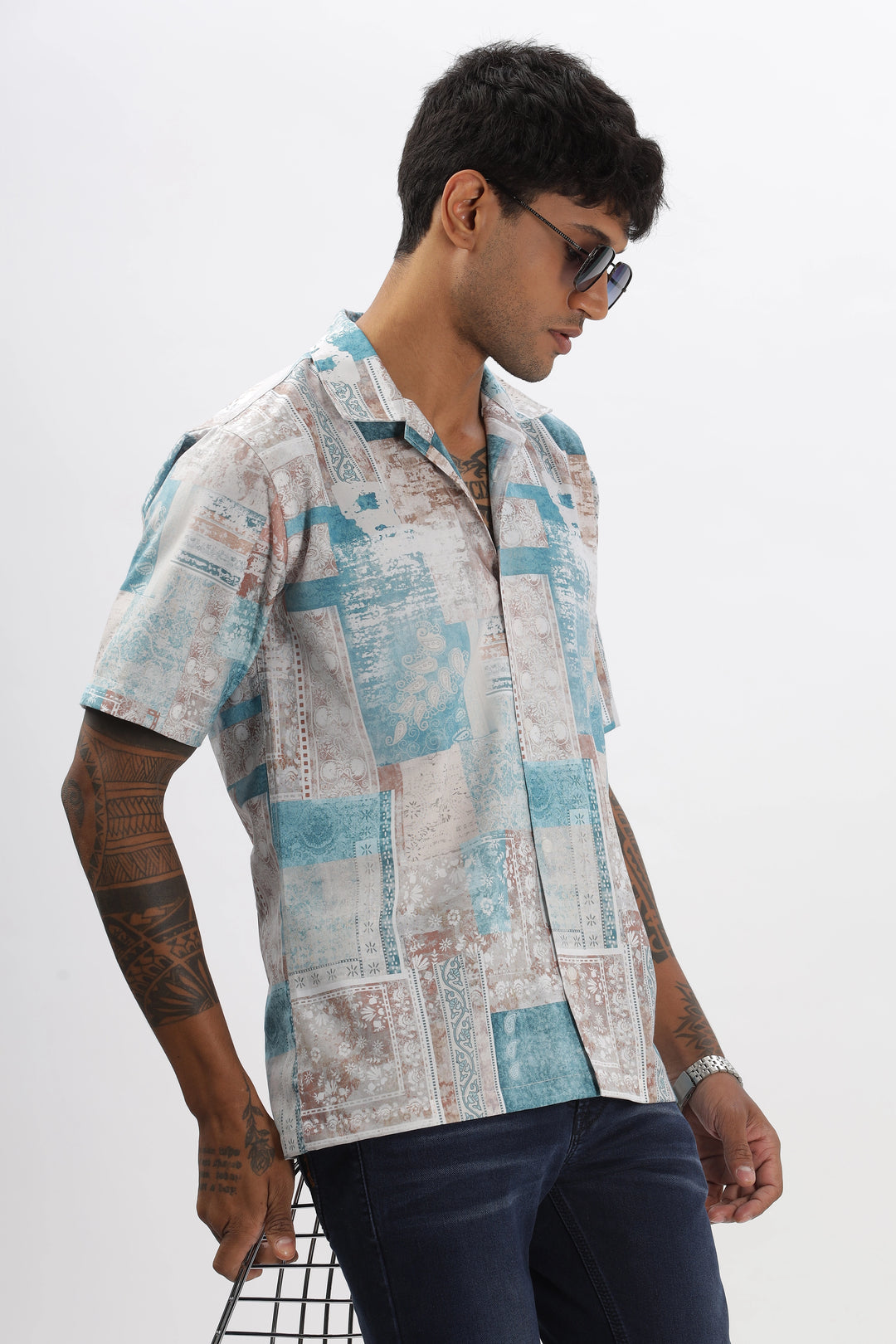 abstract printed shirt