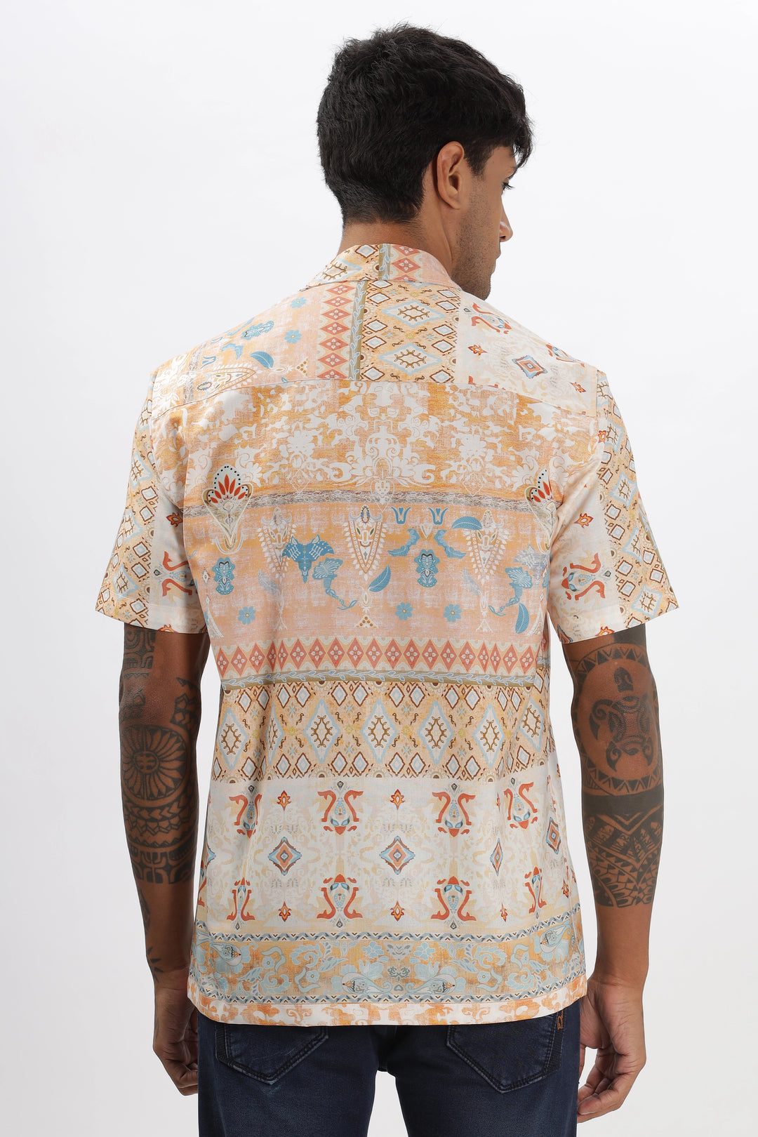 Light orange abstract printed shirt