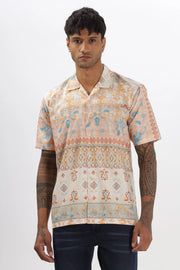 Light orange abstract printed shirt