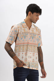 Light orange abstract printed shirt