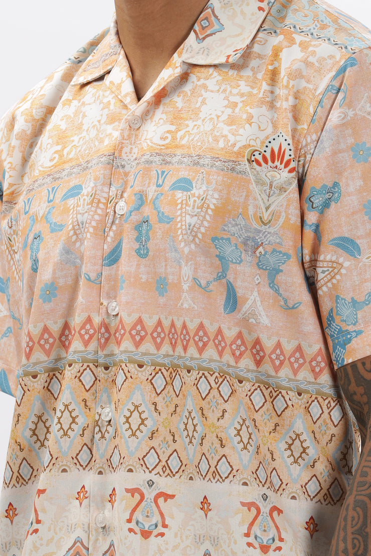 Light orange abstract printed shirt