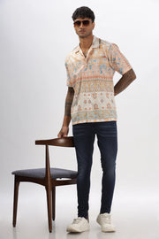 Light orange abstract printed shirt