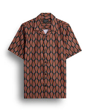 Brown Leaf Printed Shirt