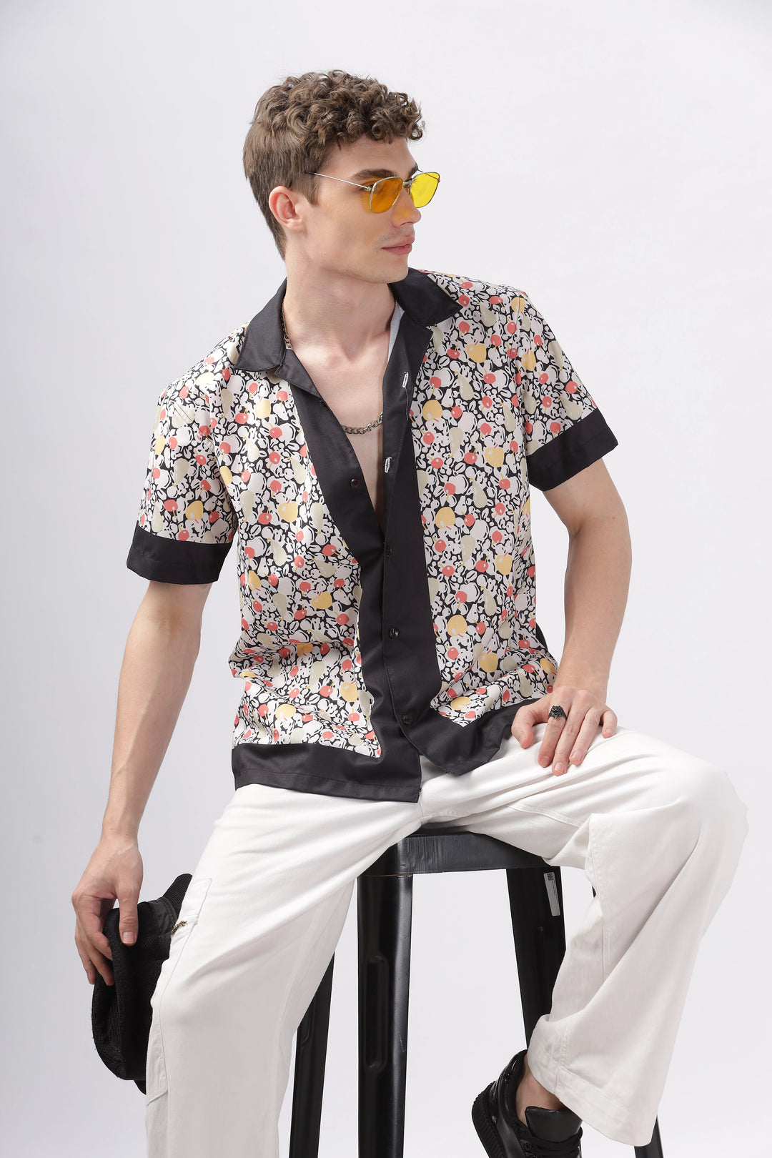 Pomme fruit printed half sleeve shirt