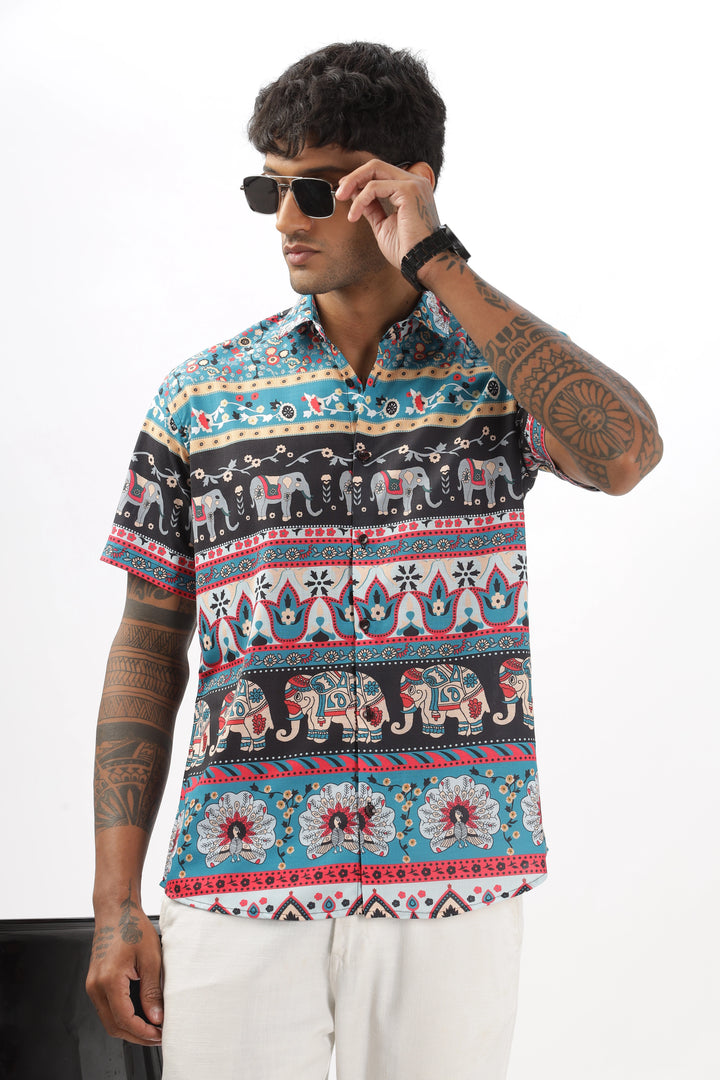  tribal elephant printed shirt