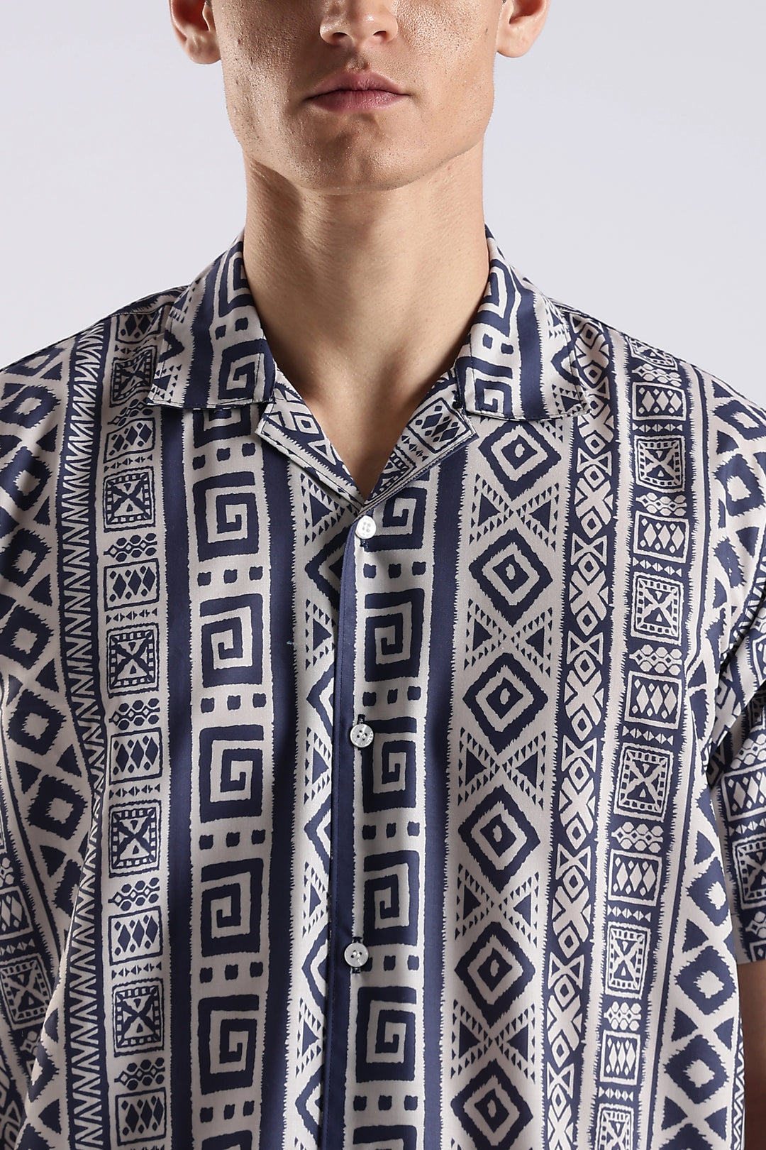 Black tribal printed half sleeve shirt