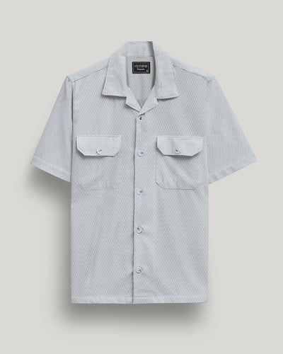light gray double pocket half sleeve shirt