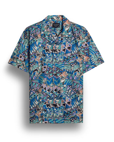 80s printed short sleeve shirt for men