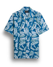 Hawaiian palm tree printed short sleeve shirt for men